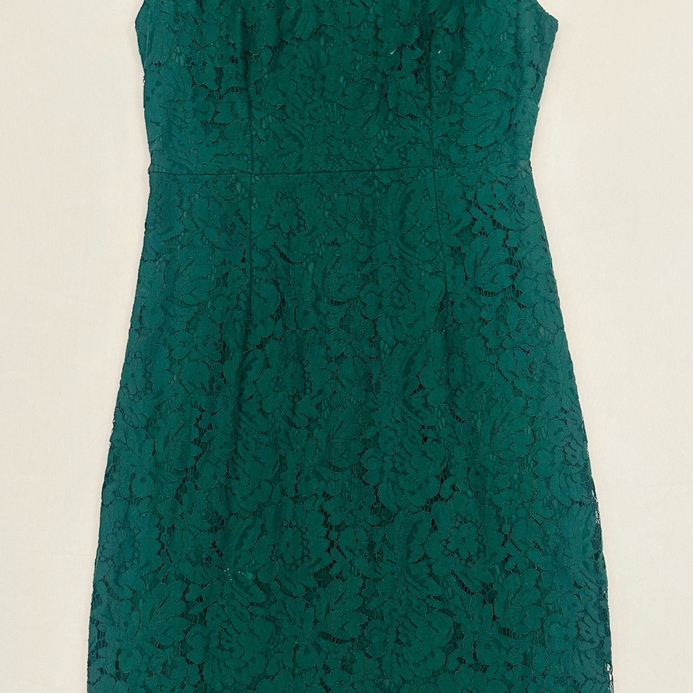 Chic Teal Lace Midi Dress
